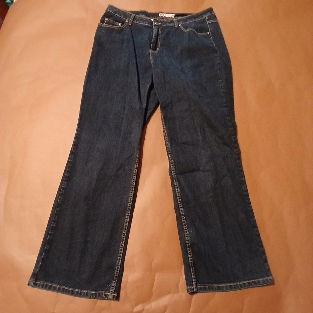 Faded Glory Jeans Womens Plus Size 20W Dark Wash Denim Bootcut Stretch Mid Rise